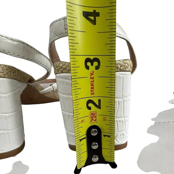 Zac Posen Sammy Leather & woven material women's strappy heeled sandals sz 6.5 - Picture 8 of 9